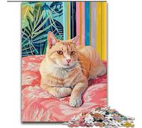 Puzzles 1000 Pieces for Adults Cat Lying on The Sofa, for Ages 14 And over Each Piece Is Unique - Fun And Challenging Game for The Whole Family Good Gift (size 26x38cm)