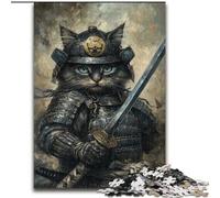 Puzzles 1000 Pieces for Adults Cat Ninja Made of Wood, Making It A Great Gift for Family Fun size 50X75CM for Home Decor, Brain Training