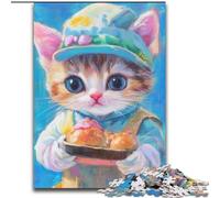 Puzzles 1000 Pieces for Adults Chef Cat Puzzles for Adults 26X38CM Challenging DIY Brain Teaser, Perfect Family Game Or Decorative Gift