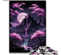 Puzzles 1000 Pieces for Adults Cherry Blossoms Mountain Made of Wood, Making It A Great Gift for Family Fun 50x75cm for Family Interactive Game