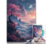 Puzzles 1000 Pieces for Adults Cherry Blossoms on The Cliff Teenager Jigsaw,Brain Intelligence Challenge Addictive Toys for Home Decoration 75x50cm