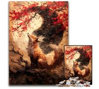 Puzzles 1000 Pieces for Adults Cherry Fox Yin And Yang Jigsaw Puzzles for Adults for Holidays Birthdays And Family Game Nights 1000 PCS(38x26cm)