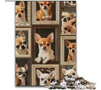 Puzzles 1000 Pieces for Adults Chihuahua Collage 1000-Piece Jigsaw Puzzle for The Whole for Women, Gifts for Men 50X75CM