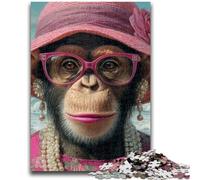 Puzzles 1000 Pieces for Adults Chimpanzee Queen Teenager Jigsaw,Brain Intelligence Challenge Addictive Toys for Home Decoration (75x50cm)