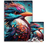 Puzzles 1000 Pieces for Adults Color Bird Wooden Jigsaw Brain Teaser Game, Interactive Family Game, Suitable for Ages 14+ 50x75CM/19.68x29.52inch
