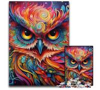 Puzzles 1000 Pieces for Adults Color Owl Impossible Jigsaw Puzzles for Adults DIY Home Decor Gift, Brain Teaser Game 26X38CM/10.23x14.96inch