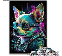 Puzzles 1000 Pieces for Adults Colored Mechanical Dog Made of Wood, Interactive Family Game, Suitable for Ages 14+ 50x75cm An for Christmas Or Birthdays