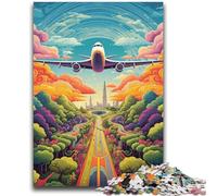 Puzzles 1000 Pieces for Adults Colorful Airplane Jigsaw,Challenging Game Toys Wall Decoration Unique Birthday And Xmas Gifts (26x38cm)