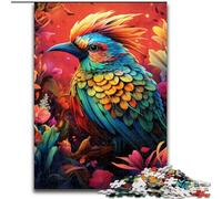 Puzzles 1000 Pieces for Adults Colorful Art Bird Made of Wood, Making It A Great Gift for Family Fun 50x75cm for Holidays, Birthdays, And Family Game Nights
