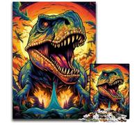 Puzzles 1000 Pieces for Adults Colorful Art Dinosaur Wooden Jigsaw Puzzles Family Interactive Game, Craft Gift with Colorful Artwork 50x75CM/19.68x29.52inch