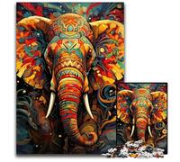 Puzzles 1000 Pieces for Adults Colorful Art Elephant Impossible Jigsaw Puzzles for Adults DIY Home Decor Gift, Brain Teaser Game 50x75CM/19.68x29.52inch