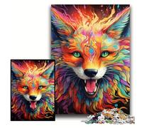 Puzzles 1000 Pieces for Adults Colorful Art Fox Jigsaw Puzzles for Adults Size 50x75cm Brain Teaser, Adult Game, Family Interactive Activity