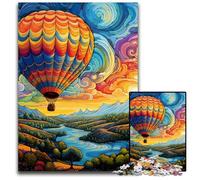 Puzzles 1000 Pieces for Adults Colorful Art Hot Air Balloon cardboard Jigsaw Puzzles Family Interactive Game, Craft Gift with Colorful Artwork 26X38CM/10.23x14.96inch