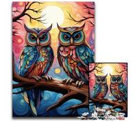 Puzzles 1000 Pieces for Adults Colorful Art Owl cardboard Jigsaw Brain Teaser Game, Interactive Family Game, Suitable for Ages 14+ 26X38CM/10.23x14.96inch
