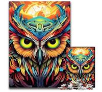 Puzzles 1000 Pieces for Adults Colorful Art Owl Impossible Jigsaw Puzzles for Adults DIY Home Decor Gift, Brain Teaser Game 26X38CM/10.23x14.96inch