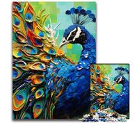 Puzzles 1000 Pieces for Adults Colorful Art Peacock Impossible Jigsaw Puzzles for Adults DIY Home Decor Gift, Brain Teaser Game 26X38CM/10.23x14.96inch