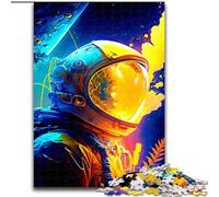 Puzzles 1000 Pieces for Adults Colorful Astronaut Made of Wood, Making It A Great Gift for Family Fun 50x75cm for Home Decor, Brain Training