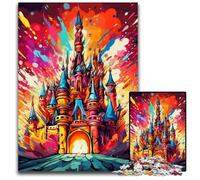 Puzzles 1000 Pieces for Adults Colorful Castle cardboard Jigsaw Brain Teaser Game, Interactive Family Game, Suitable for Ages 14+ 26X38CM/10.23x14.96inch