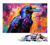 Puzzles 1000 Pieces for Adults Colorful Crow cardboard Jigsaw Puzzles Family Activity, DIY Home Decor, 26X38CM/10.23x14.96inch
