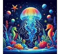 Puzzles 1000 Pieces for Adults Colorful Jellyfish Seahorse, Hard Impossible Jigsaws 1000 pieces for adults, Educational Game Challenge Toy Colorful DIY puzzles for Home