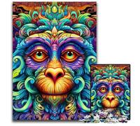 Puzzles 1000 Pieces for Adults Colorful Monkey Impossible Jigsaw Puzzles for Adults DIY Home Decor Gift, Brain Teaser Game 26X38CM/10.23x14.96inch