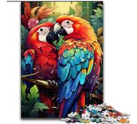 Puzzles 1000 Pieces for Adults Colorful Painting Animal Parrot Made of Wood, Interactive Family Game, Suitable for Ages 14+ 50x75cm An for Christmas Or Birthdays