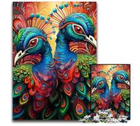 Puzzles 1000 Pieces for Adults Colorful Peacock Impossible Jigsaw Puzzles for Adults DIY Home Decor Gift, Brain Teaser Game 26X38CM/10.23x14.96inch