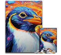 Puzzles 1000 Pieces for Adults Colorful Penguin Impossible Jigsaw Puzzles for Adults DIY Home Decor Gift, Brain Teaser Game 50x75CM/19.68x29.52inch