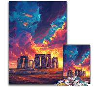 Puzzles 1000 Pieces for Adults Colorful Stonehenge Wooden Jigsaw Puzzles for Adults Interactive Family Game, Brain Challenge, Educational Toy 50x75CM/19.68x29.52inch