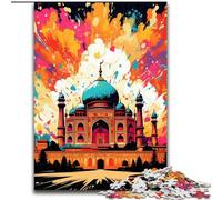 Puzzles 1000 Pieces for Adults Colorful Taj Mahal Jigsaw Puzzles Brain Teaser Game for Teenagers, for Family Game Night (Szie 26x38 cm)