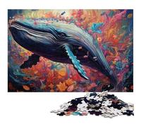 Puzzles 1000 Pieces for Adults Colorful Whale Impossible Jigsaw Puzzles for Adults DIY Home Decor Gift, Brain Teaser Game 26X38CM/10.23x14.96inch