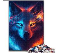 Puzzles 1000 Pieces for Adults Colorful Wolf Made of Wood, Interactive Family Game, Suitable for Ages 14+ 50x75cm An for Christmas Or Birthdays