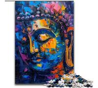 Puzzles 1000 Pieces for Adults Colourful Buddha Graffiti Made of Wood, Making It A Great Gift for Family Fun 50x75cm for Home Decor, Brain Training