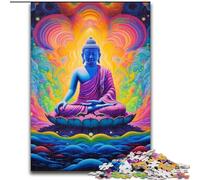 Puzzles 1000 Pieces for Adults Colourful Graffiti Buddha Made of Wood, Interactive Family Game, Suitable for Ages 14+ 50x75cm An for Christmas Or Birthdays