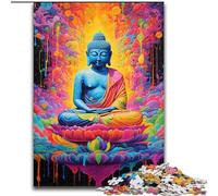 Puzzles 1000 Pieces for Adults Colourful Graffiti Buddha Made of Wood, Making It A Great Gift for Family Fun 50x75cm for Home Decor, Brain Training