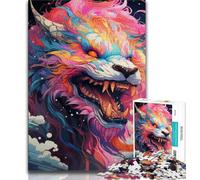Puzzles 1000 Pieces for Adults Colourful Graffiti Flying Dragon Adult Puzzles,learning Educational for Is Ideal As A Gift for The Whole Family 26x38cm