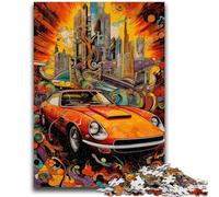 Puzzles 1000 Pieces for Adults Cool Colourful Sports Cars Challenging To Complete But Fun And Humorous with Matching Poster And Trivia Sheet 26x38cm