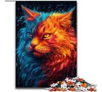 Puzzles 1000 Pieces for Adults Cosmic Dream Cat Made of Wood, Making It A Great Gift for Family Fun 50x75cm for Family Interactive Game