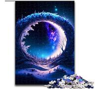 Puzzles 1000 Pieces for Adults Cosmic Dream Moon Made of Wood, Making It A Great Gift for Family Fun 50x75cm for Family Interactive Game