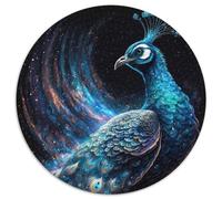 Puzzles 1000 Pieces for Adults Cosmic Peacock 1000Pc Adults Round Jigsaw Puzzle Perfect for Family Gatherings, Birthdays, Holidays (Size 67.5x67.5cm)