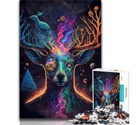 Puzzles 1000 Pieces for Adults Cosmic Trippy Deer 1000 Pieces for Teenagers,is Ideal As Gifts for The Whole Family for Age 14 (size 38x26cm)