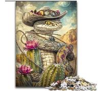 Puzzles 1000 Pieces for Adults Cowboy Snake, Toys Educational Games Stress Relieving Enhance Love between Couples (Size 26x38cm)