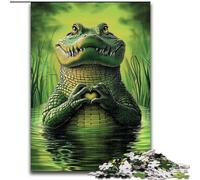 Puzzles 1000 Pieces for Adults Crocodile in The Water Impossible Jigsaw Puzzles for Adults Interactive Family Game, DIY Home Decor, Challenging Brain Teaser Gift (Size 50x75cm)
