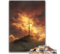 Puzzles 1000 Pieces for Adults Cross at Sunset, Suitable for Ages 14 And Up Home Decor Deal As Gifts for The Whole Family 50X75CM