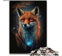 Puzzles 1000 Pieces for Adults Cute Art Fox Puzzle Made of Wood,Perfect for Family Fun, Party Games, Birthday Party Favors 1000pcs(50x75cm)