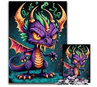 Puzzles 1000 Pieces for Adults Cute But Evil Dragon Wooden Jigsaw Puzzles Family Interactive Game, Craft Gift with Colorful Artwork 50x75CM/19.68x29.52inch