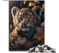 Puzzles 1000 Pieces for Adults Cute Little Tiger Cub Jigsaw Puzzle Made of Wood,Ideal for Home & Office Decor, for Birthday 1000pcs(50x75cm)
