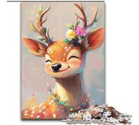 Puzzles 1000 Pieces for Adults Cute Sika Deer Jigsaw Puzzles 1000 Pieces for Adults Family Interactive Game, DIY Home Decor Brain Challenge Gift 50X75CM