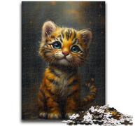 Puzzles 1000 Pieces for Adults Cute Tiger for And from 14 Years And over Hands-on Game Christmas Game Gifts 50x75cm