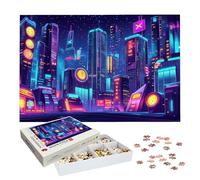 Puzzles 1000 Pieces for Adults, Cyberpunk Jigsaw Puzzles for Adults 1000, Wooden Puzzle with Exquisite Packaging Box, City Jigsaws for Family Educational Games, Gifts for Women/Men, Home Decor, -8130